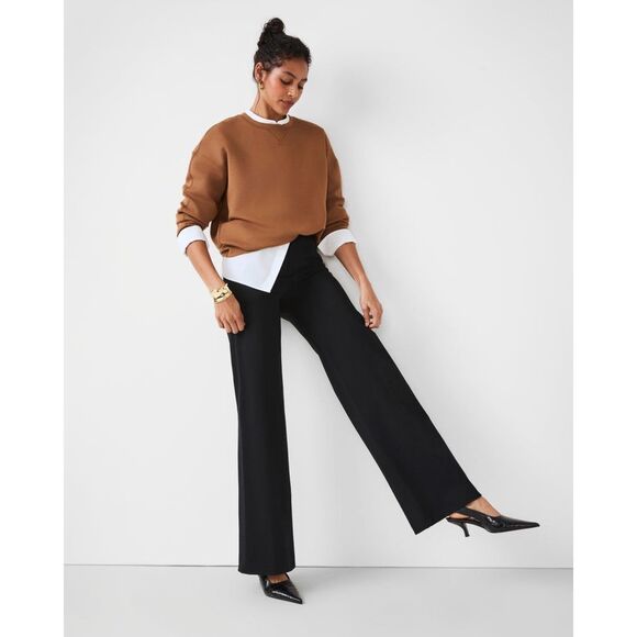 SPANX Pants - Spanx Women's Black Super Smooth Perfect Fit Ponte Wide Leg Pants Large NWOT